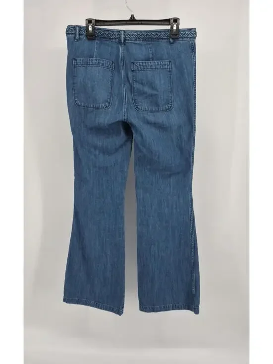 GAP 1969 Original Flare Jeans Braided Waist & Pockets Women's 8 R Vintage - Picture 2 of 16